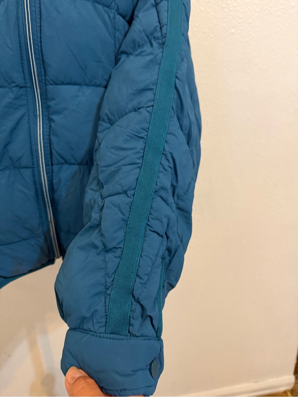 Free People Movement PippaPackable TealBlue Quilted PufferJacket oversized stain - Picture 7 of 16